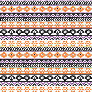 Black, purple, white and orange tribal pattern craft vinyl - HTV -  Adhesive Vinyl -  Aztec Peruvian pattern HTV943 - Breeze Crafts