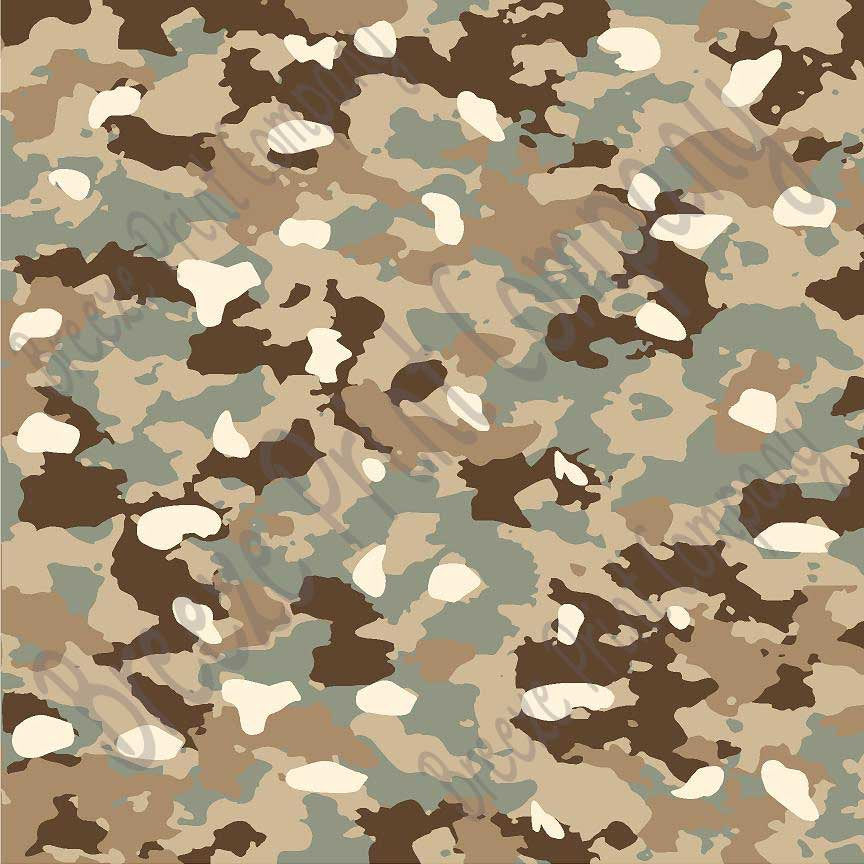 Camouflage craft vinyl - HTV or Adhesive Vinyl - green, brown, beige