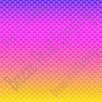 Mermaid purple, pink, coral and yellow print craft  vinyl sheet - HTV -  Adhesive Vinyl -  gradient print vinyl  HTV3151