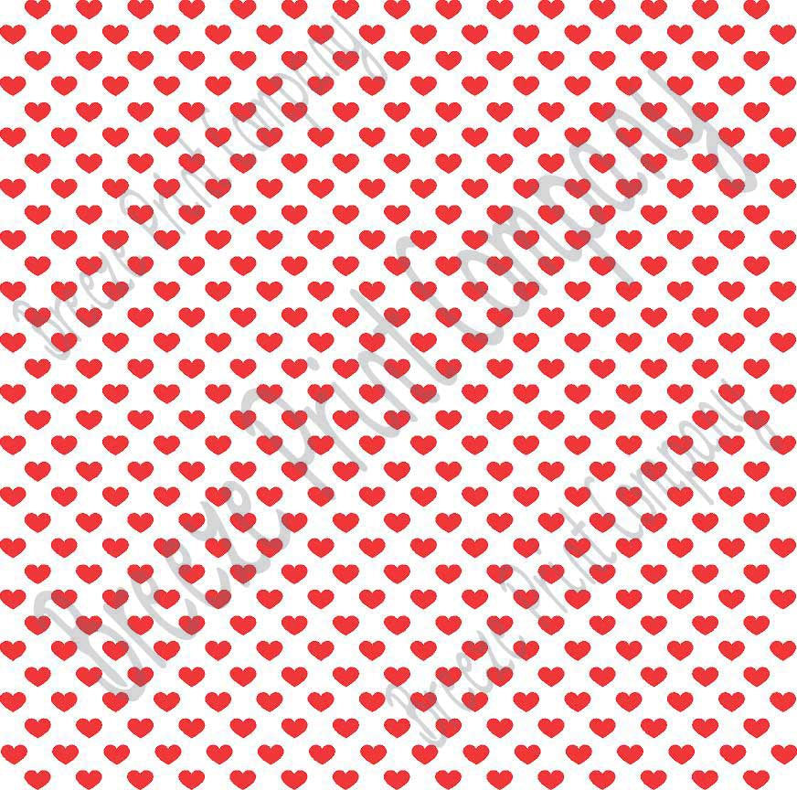 White with red small heart craft  vinyl sheet - HTV -  Adhesive Vinyl -  Valentine's Day HTV3951