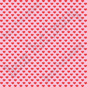 Light pink with red small heart craft  vinyl sheet - HTV -  Adhesive Vinyl -  Valentine's Day HTV3953