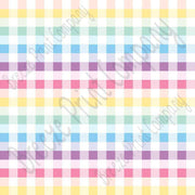 Multi color and white buffalo check craft  vinyl pattern sheet - HTV -  Adhesive Vinyl -  spring Easter colors htv3406