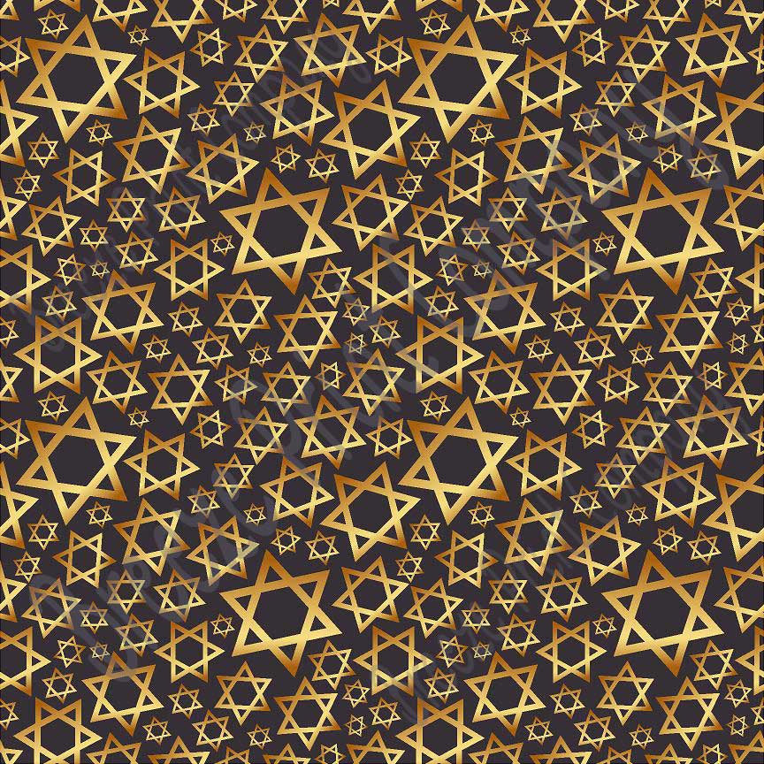Star of David black and gold pattern craft  vinyl sheet - HTV -  Adhesive Vinyl -  Hanukkah HTV4400