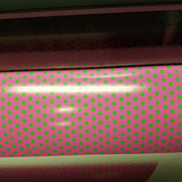 Pink with green apple mini polka dots craft vinyl - HTV -  Adhesive Vinyl -  polka dot Halloween pattern HTV2332