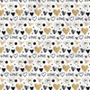 Black with gold heart and love pattern craft  vinyl sheet - HTV -  Adhesive Vinyl -  Valentine's Day HTV3957 - Breeze Crafts