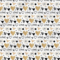 Black with gold heart and love pattern craft  vinyl sheet - HTV -  Adhesive Vinyl -  Valentine's Day HTV3957 - Breeze Crafts