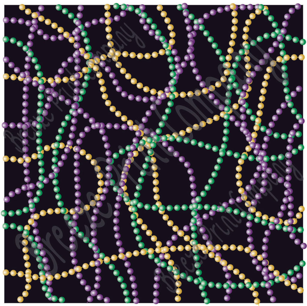 Mardi Gras beads craft  vinyl sheet - HTV -  Adhesive Vinyl -  green, purple and gold with black background pattern HTV190