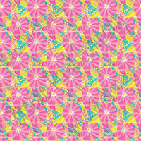 Tropical abstract flower craft vinyl sheet - HTV -  Adhesive Vinyl -  tropical floral pattern vinyl inspired beach pattern HTV2253