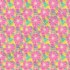 Tropical abstract flower craft vinyl sheet - HTV -  Adhesive Vinyl -  tropical floral pattern vinyl inspired beach pattern HTV2253