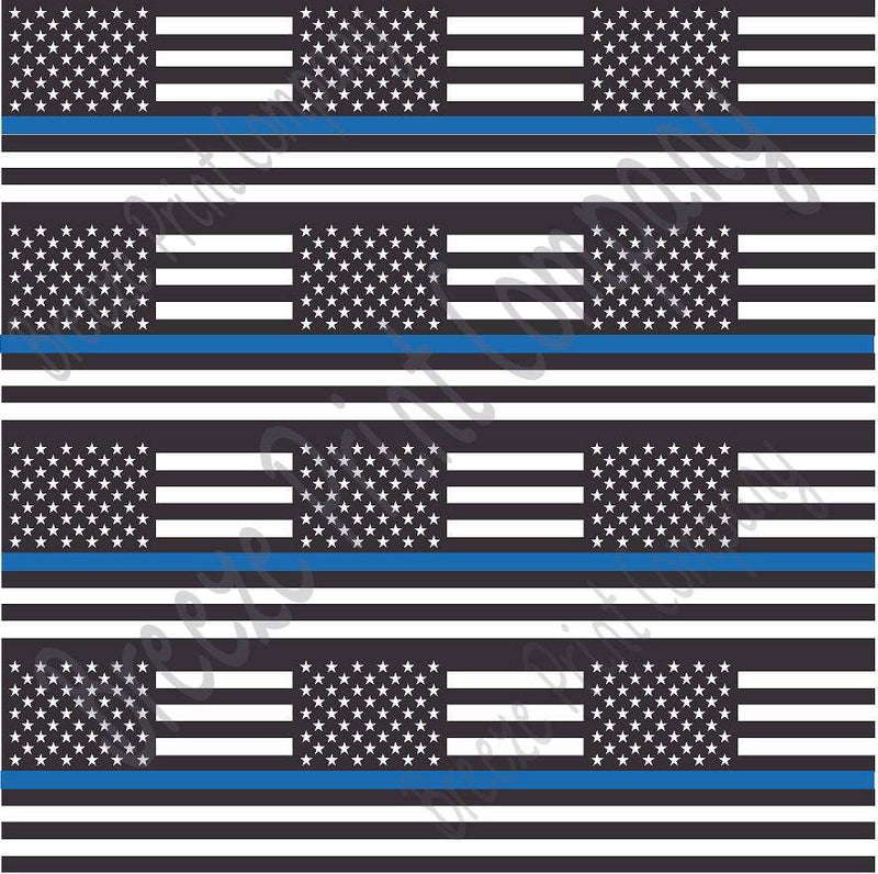 USA flag with a thin blue line Stock Vector