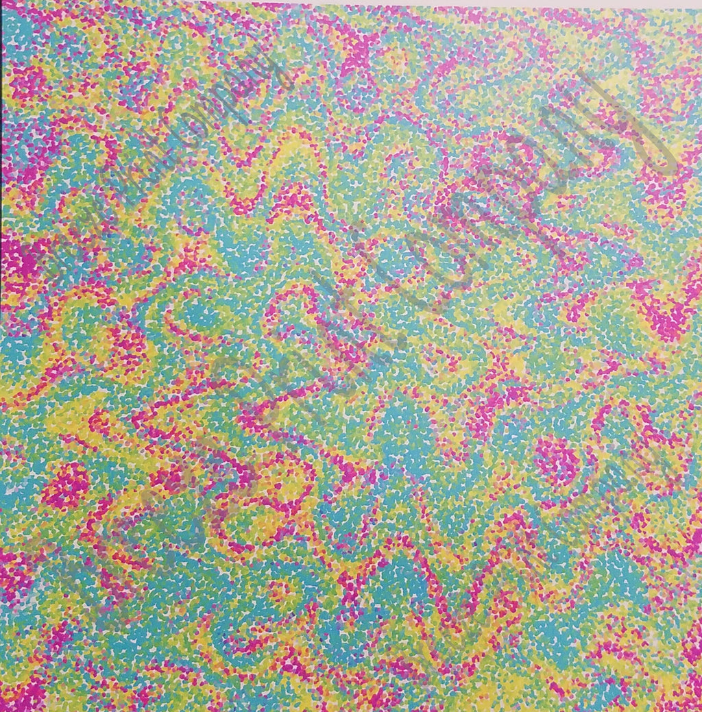 Colorful rainbow swirl craft vinyl - HTV -  Adhesive Vinyl -  hand drawn tropical inspired colorful dot pattern HTV2258 - Breeze Crafts