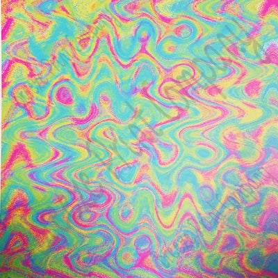 Colorful rainbow swirl craft vinyl sheet - HTV -  Adhesive Vinyl -  hand drawn tropical inspired colorful sand textured pattern HTV2257 - Breeze Crafts