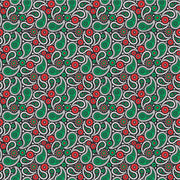 Black, red, green and white paisley pattern craft  vinyl sheet - HTV -  Adhesive Vinyl -  Christmas HTV1934 - Breeze Crafts