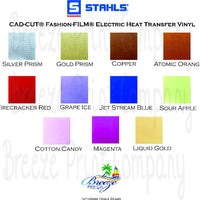 Stahls' CAD-CUT Fashion-FILM Electric Heat Transfer Vinyl sheet 7.5 x 12 inch sheets, metallic HTV