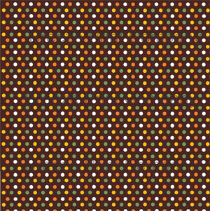 Brown, yellow-gold, green, orange and white mini polka dots craft vinyl -HTV - Adhesive Vinyl Thanksgiving autumn pattern vinyl HTV2336 - Breeze Crafts