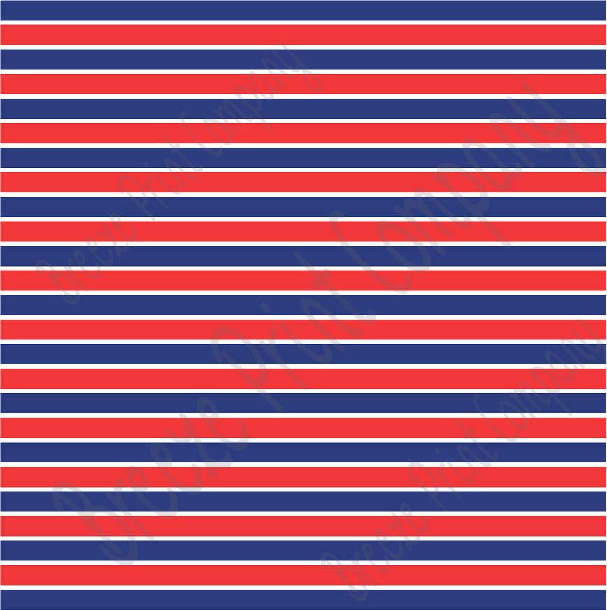 Navy blue, Red and white stripe heat transfer or adhesive vinyl sheet USA stripe pattern HTV3020