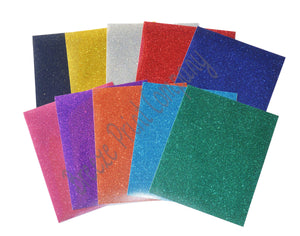 Glitter HTV Starter Pack 12x10 inch sheets Heat Transfer Vinyl--10 pack assorted colors - Breeze Crafts