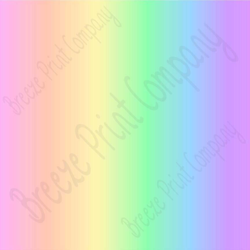 Pastel Rainbow Ombre print vinyl - HTV - Adhesive Vinyl - | Breeze Crafts