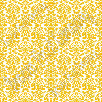 White with yellow-gold damask floral craft  vinyl - HTV -  Adhesive Vinyl -  HTV4203