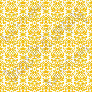 White with yellow-gold damask floral craft  vinyl - HTV -  Adhesive Vinyl -  HTV4203