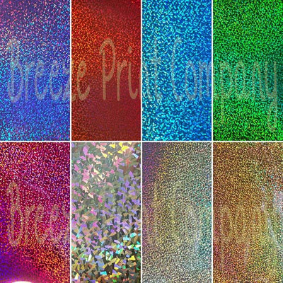 Silver Crystal Holographic HTV Vinyl Sheets 11 ft. Roll Sparkle Laser Heat  Transfer Vinyl for DIY T-Shirts or Fabrics Iron on Vinyl Easy to Cut and