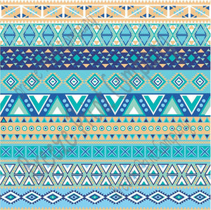 Blues, aquas, tan and white Aztec tribal pattern craft vinyl - HTV -  Adhesive Vinyl -  Peruvian pattern HTV2106 - Breeze Crafts