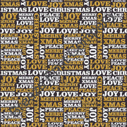 White and gold faux glitter on black Christmas words text craft vinyl pattern sheet winter holiday printed vinyl HTV1388