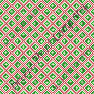 Red, green and white Christmas square pattern craft vinyl pattern sheet - HTV -  Adhesive Vinyl -  winter holiday printed vinyl HTV1389