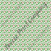 Red, green and white Christmas holly pattern craft vinyl pattern sheet - HTV -  Adhesive Vinyl -  winter holiday printed vinyl HTV1390