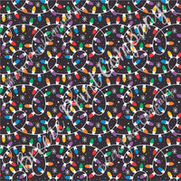 Christmas lights and snowflake pattern craft vinyl pattern sheet winter holiday printed vinyl rainbow with black HTV1391 - Breeze Crafts