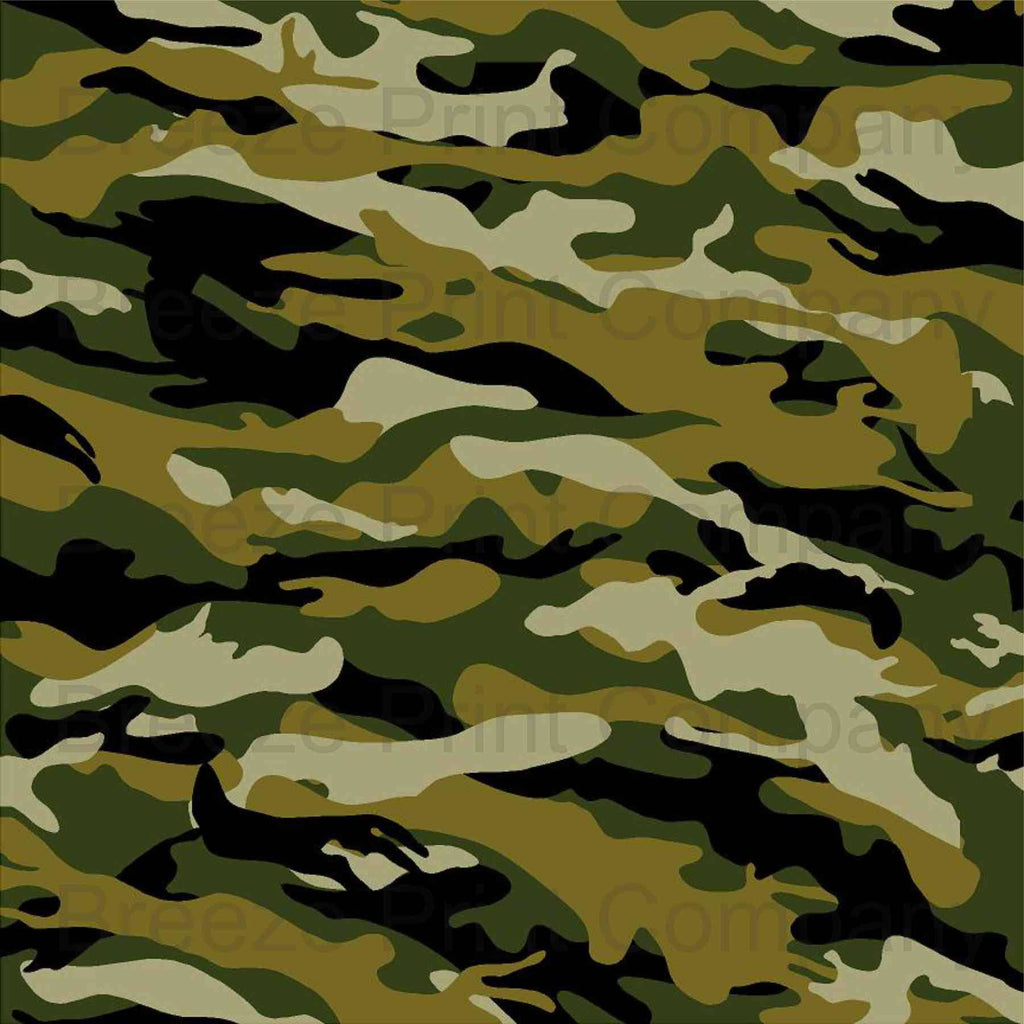 Camouflage craft  vinyl sheet - HTV -  Adhesive Vinyl -  green brown black camo army pattern  HTV90 - Breeze Crafts