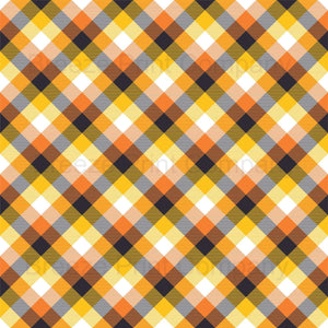 Black, orange, yellow and white plaid craft vinyl sheet - HTV -  Adhesive Vinyl -  Halloween fall autumn pattern HTV1858 - Breeze Crafts
