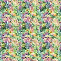 Cactus pattern printed craft vinyl sheet - HTV -  Adhesive Vinyl -  botanical watercolor succulent desert plant cacti flower HTVWC20 - Breeze Crafts