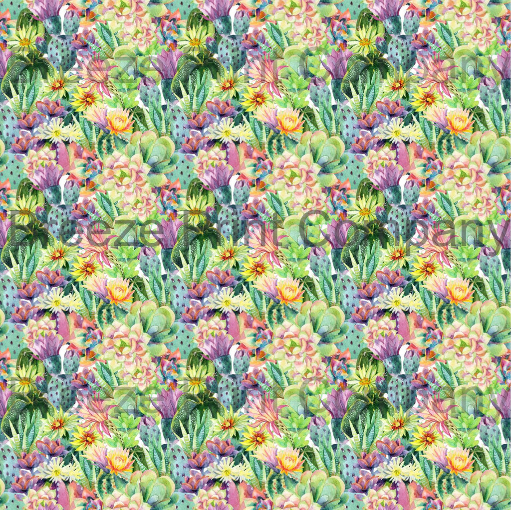succulent vinyl Cactus pattern printed craft vinyl sheet - HTV - Adhesive Vinyl