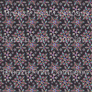 Colorful snowflake with black background craft vinyl sheet - HTV -  Adhesive Vinyl -  winter holiday pattern printed vinyl HTV1376 - Breeze Crafts