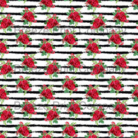 Red rose with black distressed stripes floral craft vinyl - HTV -  Adhesive Vinyl -  flower pattern printed vinyl  HTV7806