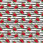 Red rose with black distressed stripes floral craft vinyl - HTV -  Adhesive Vinyl -  flower pattern printed vinyl  HTV7806