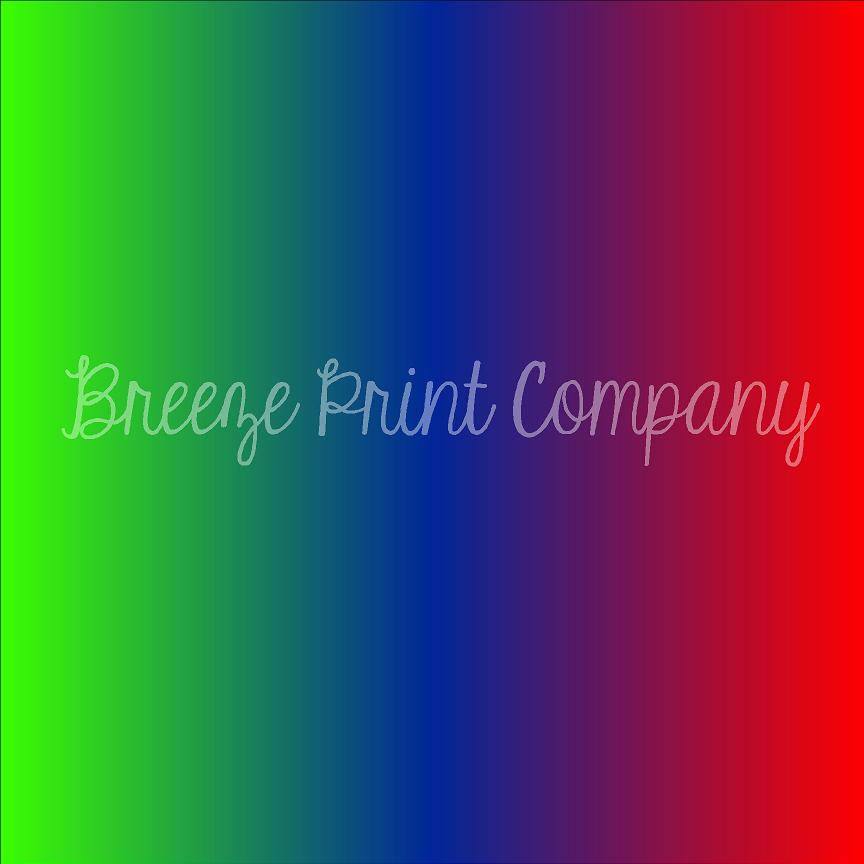 Green, blue and red Ombre print craft vinyl sheet - HTV - Adhesive Vin