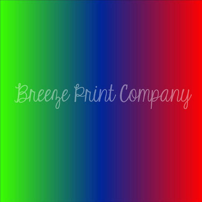 Green, blue and red Ombre print craft vinyl sheet - HTV -  Adhesive Vinyl -  gradient print pattern vinyl  HTV3130