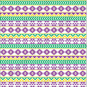 Purple, yellow and green tribal pattern craft  vinyl - HTV -  Adhesive Vinyl -  Aztec Peruvian pattern Mardi Gras HTV935