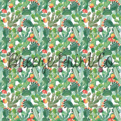 Cactus and flower patterned vinyl sheet - HTV or Adhesive Vinyl,  HTV2013 - Breeze Crafts