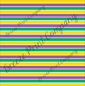 Stripe Pattern Vinyl purple, yellow, green and white - HTV -  Adhesive Vinyl -  Mardi Gras HTV3028