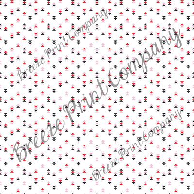Black, red, light pink and white triangle craft vinyl printed sheet - HTV -  Adhesive Vinyl -  Valentine's HTV3753 modern - Breeze Crafts