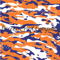 Navy, orange and white camouflage craft  vinyl - HTV -  Adhesive Vinyl -  camo pattern  HTV1043