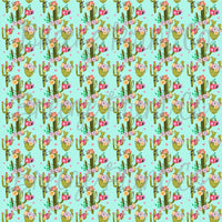 Cactus flower pattern printed craft vinyl sheet - HTV -  Adhesive Vinyl -  botanical drawn succulent desert plant cacti HTV2012 - Breeze Crafts