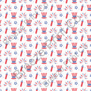 Fireworks,  hat and stars Fourth of July pattern vinyl sheet, heat transfer / HTV or Adhesive Vinyl HTV2818 - Breeze Crafts
