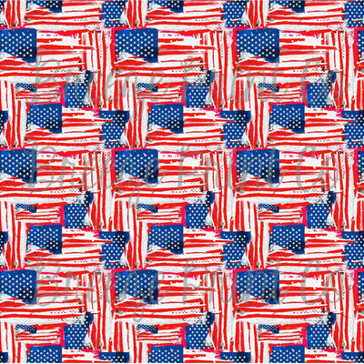 Fourth of July flag pattern vinyl sheet, stars and stripes, heat transfer/HTV or Adhesive Vinyl, abstract USA HTV2821 - Breeze Crafts