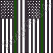 Green line armed forces flag HTV or adhesive patterned craft vinyl sheets, vertical flags, heat transfer vinyl, printed vinyl