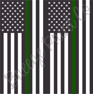Green line armed forces flag HTV or adhesive patterned craft vinyl sheets, vertical flags, heat transfer vinyl, printed vinyl