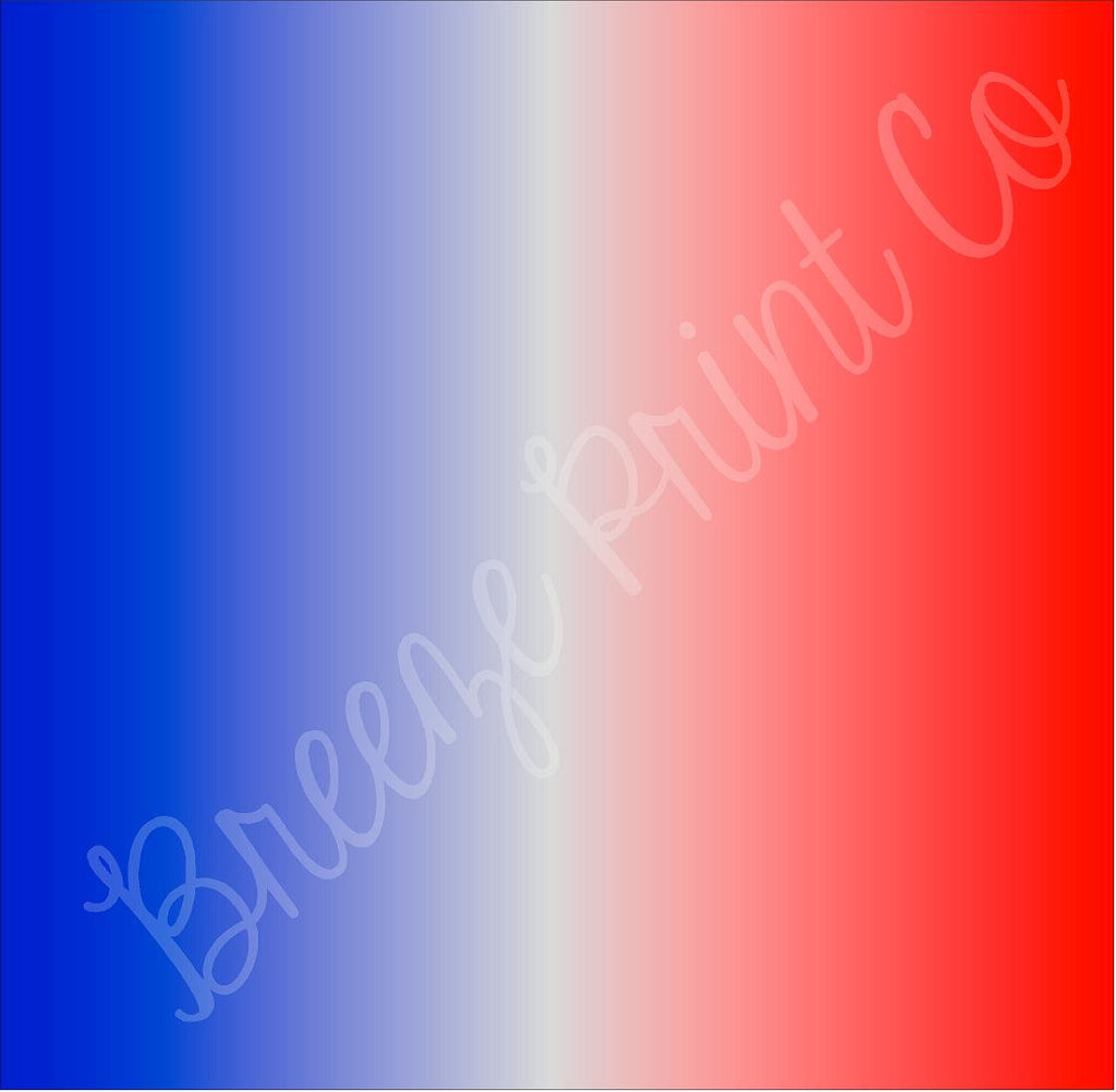Red and blue Ombre print craft vinyl sheet - HTV / heat transfer